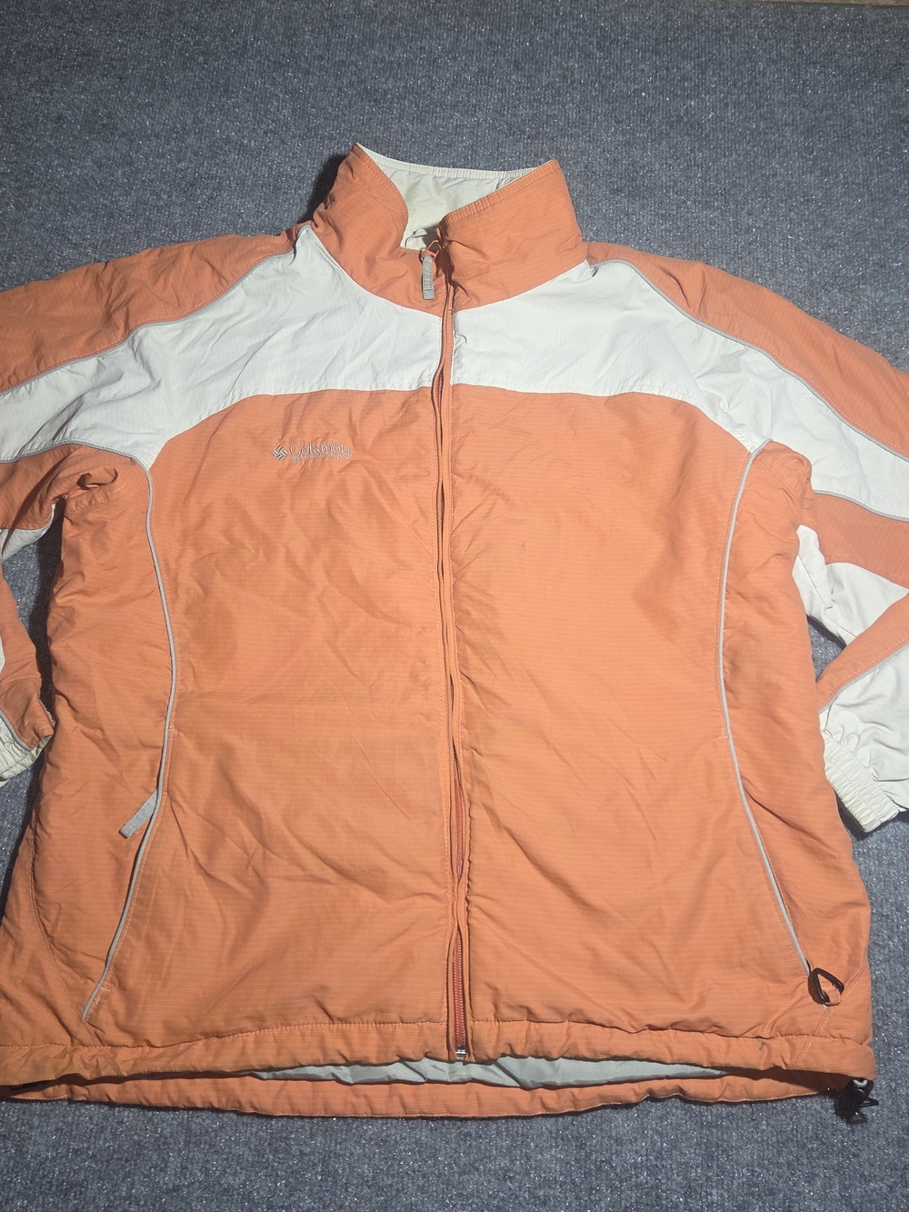Columbia Sportswear Women's XL Orange & Off-White Insulated Winter Ski Jacket
